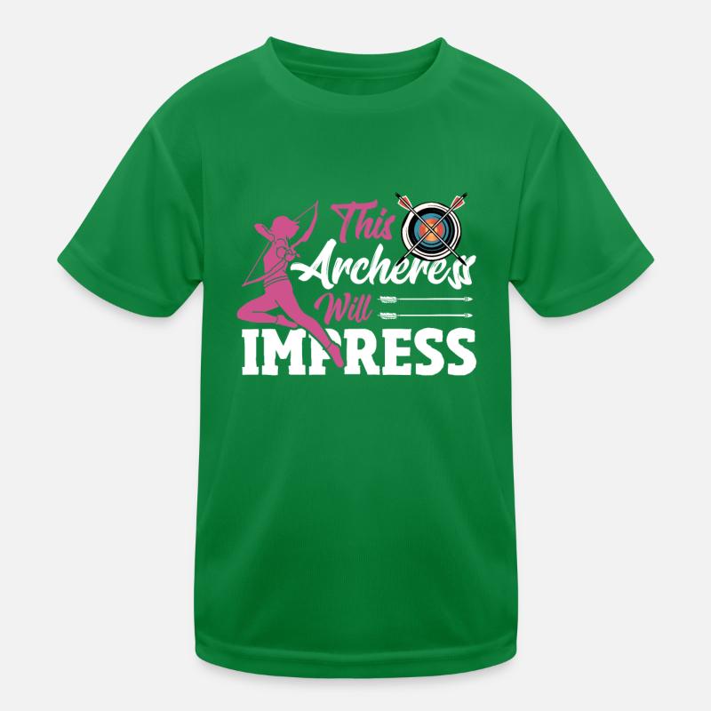 This Archeress will Impress Archery Hunting Archer Kids Functional T-Shirt
