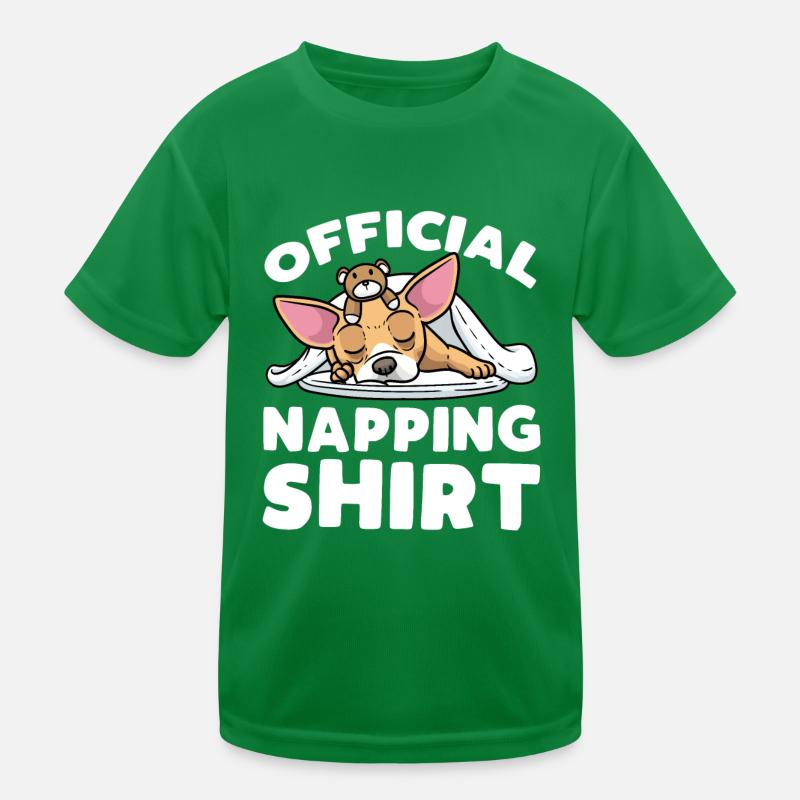Chiweenie dog with cuddly toy sleeping slumber Kids Functional T-Shirt
