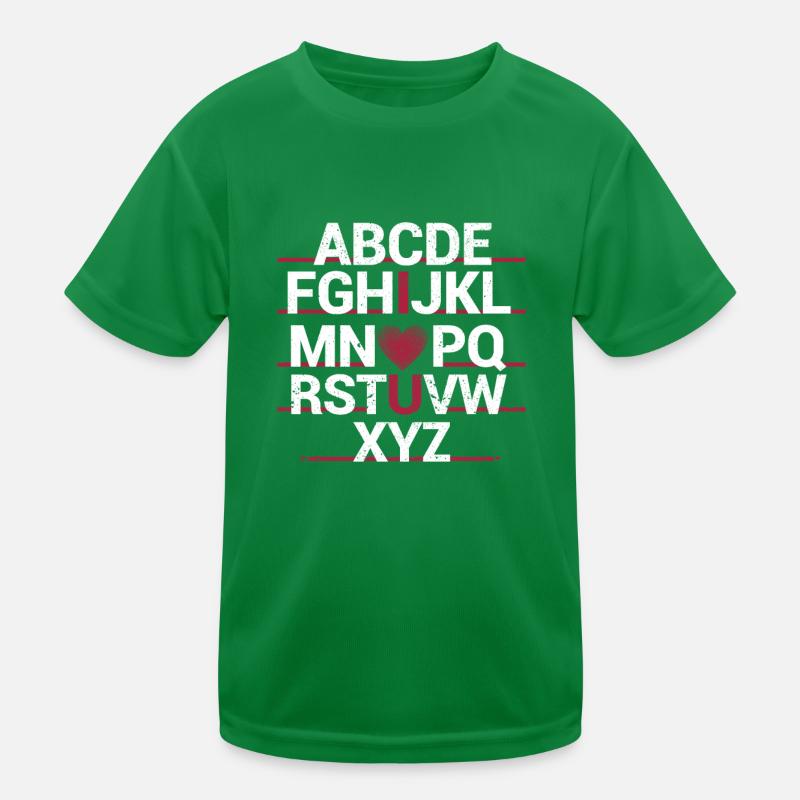 ABC Alphabet Ich liebe dich Englischlehrer Kinder Funktions-T-Shirt