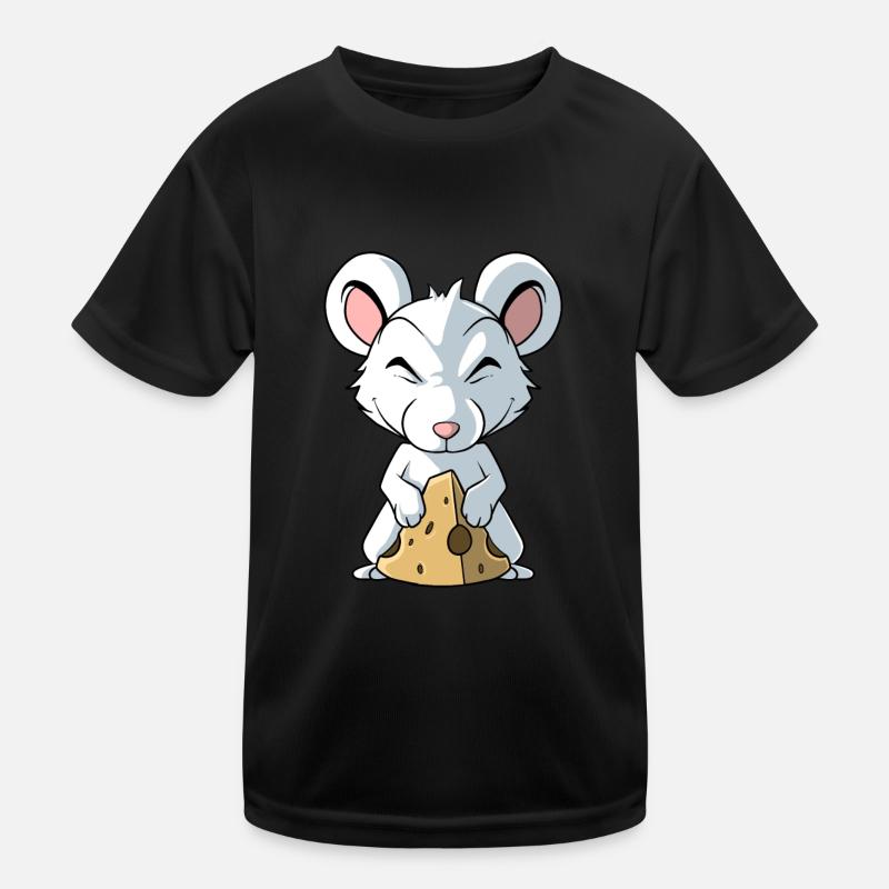 Cute mouse with cheese Kids Functional T-Shirt