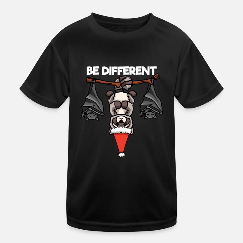 Be Different Waschbär Fledermaus Weihnachtsmann Kinder Funktions-T-Shirt