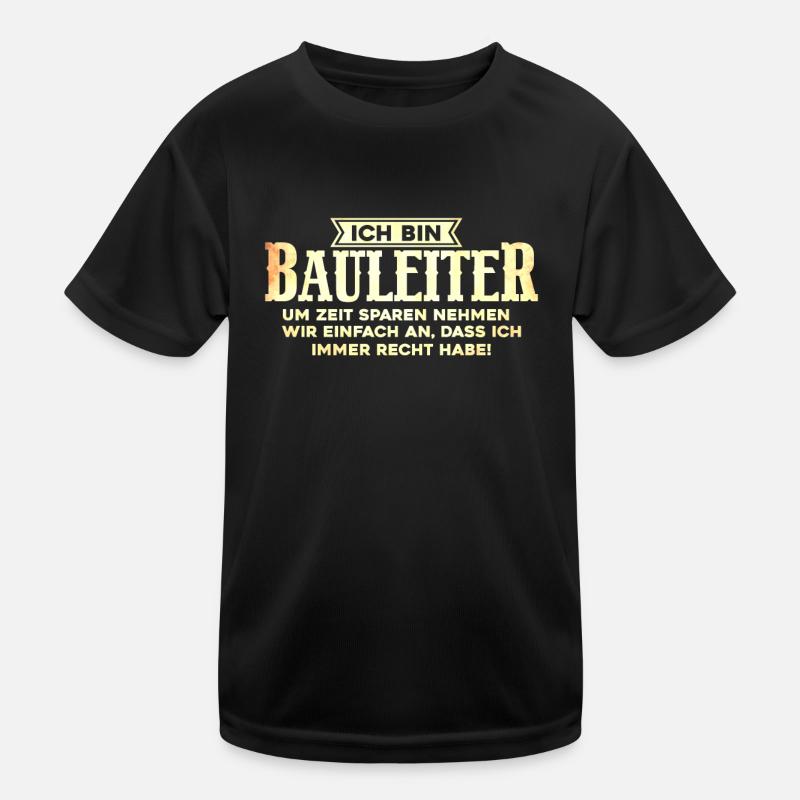Bauleiter Kinder Funktions-T-Shirt