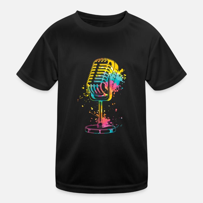 Mikrofon Ich bin Sänger Ich bin Sängerin singen Kinder Funktions-T-Shirt