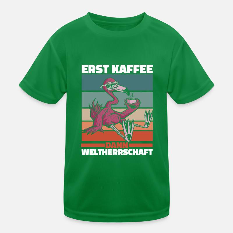 Flamingo Kaffee Sonnenbrille Kinder Funktions-T-Shirt
