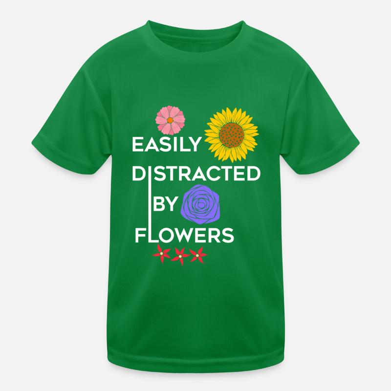 Distracted by Flower Funny Florist Professional Kids Functional T-Shirt