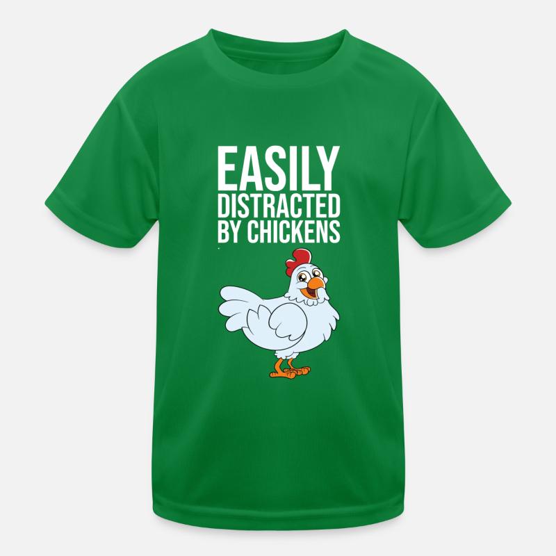 Easily Distracted By Chickens Kids Functional T-Shirt