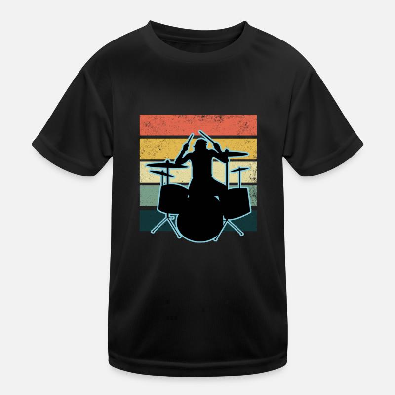 Drummer and drums Kids Functional T-Shirt