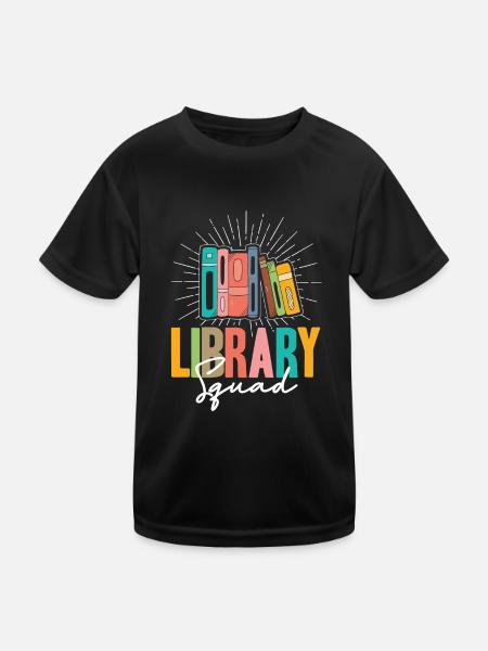 Library Squad - Kids Functional T-Shirt - black - Front
