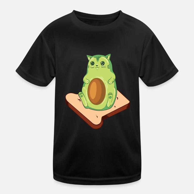 Avocado Toast Avocado Cat Kids Functional T-Shirt