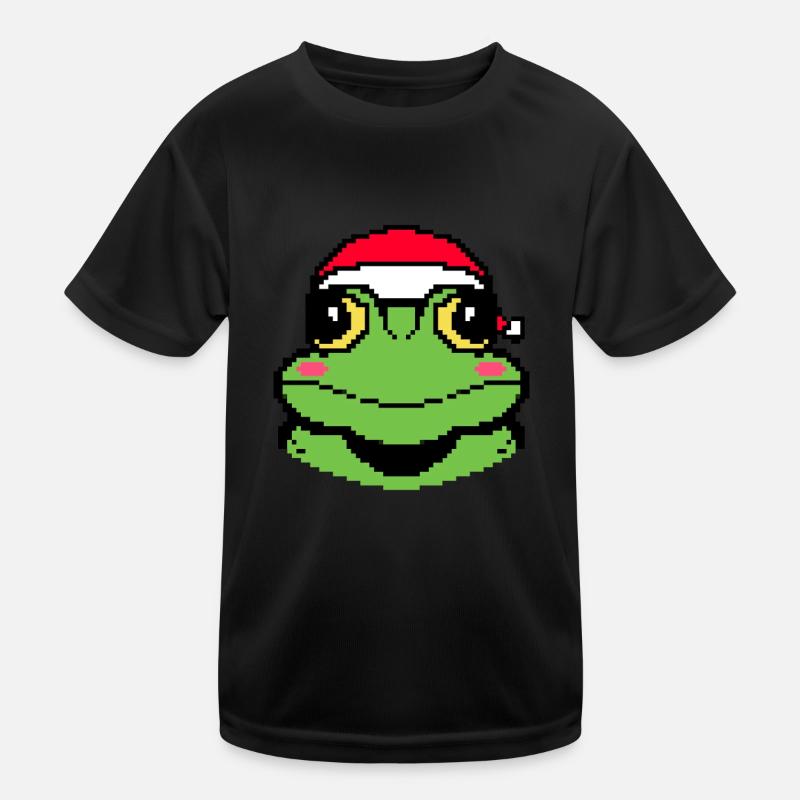 Frog Pixélisé Christmas - Drôle T-shirt sport Enfant
