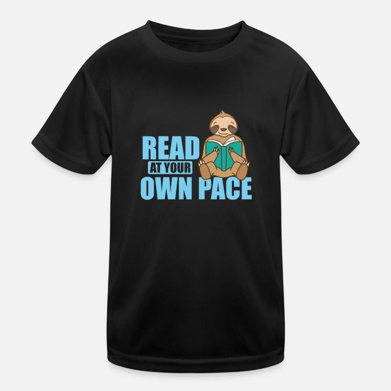 Read at your own pace sloth lazy environment Kids Functional T-Shirt