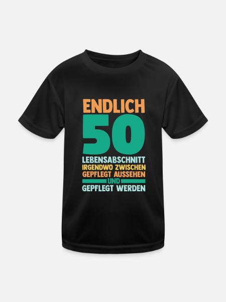 Fünfzig Fünfzigster 50 Jahre Geburtstag - Kinder Funktions-T-Shirt - Schwarz - Vorne