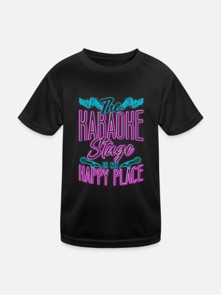 Karaoke Singer The Karaoke Stage - Kinder Funktions-T-Shirt - Schwarz - Vorne