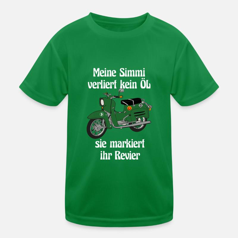 Schwalbenfahrer Simson Schwalbe Kult Roller DDR Kinder Funktions-T-Shirt