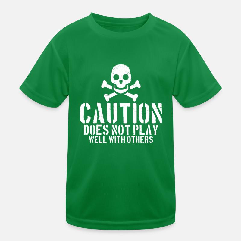 Caution Does Not Play Well With Others 44 Kids Functional T-Shirt