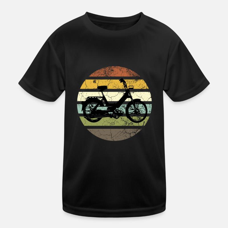 DDR Moped Oldtimer Roller Mofa Scooter 2 Takter Kinder Funktions-T-Shirt