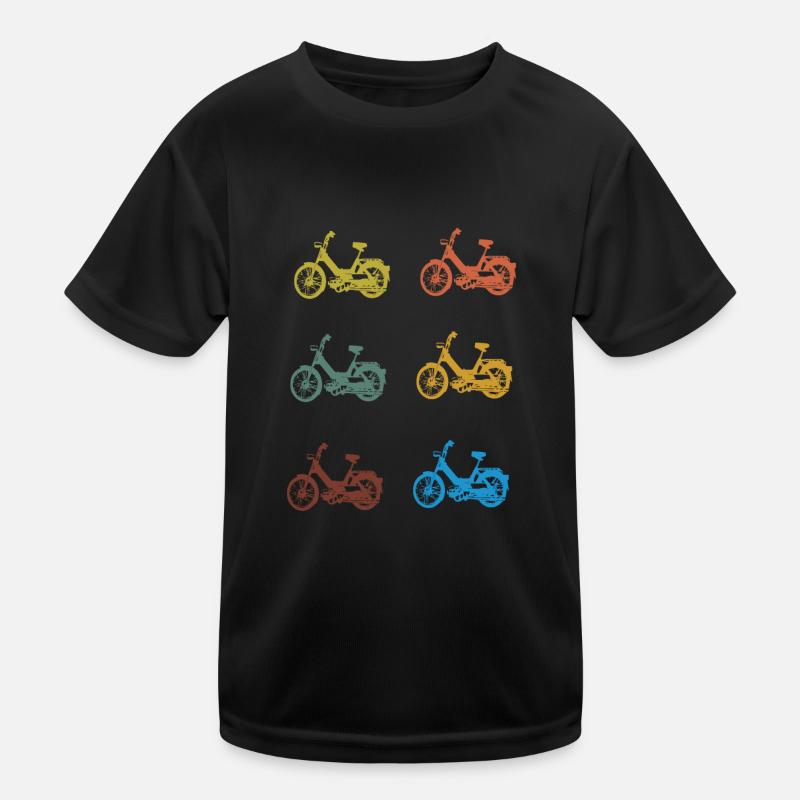 DDR Moped Oldtimer Roller Mofa Scooter 2 Takter Kinder Funktions-T-Shirt