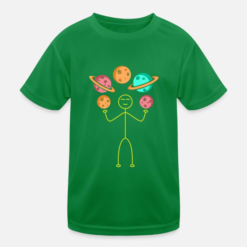 Aerospace Stick Figure Juggling Planets Space Trav Kinder Funktions-T-Shirt