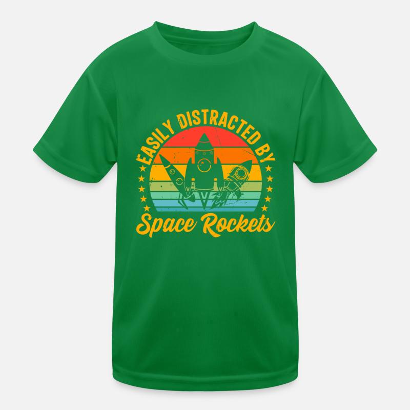 Easily Distracted By Space Rockets Space Travel Ro Kinder Funktions-T-Shirt
