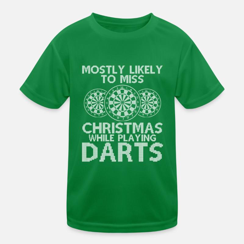 Christmas playing darts Kids Functional T-Shirt
