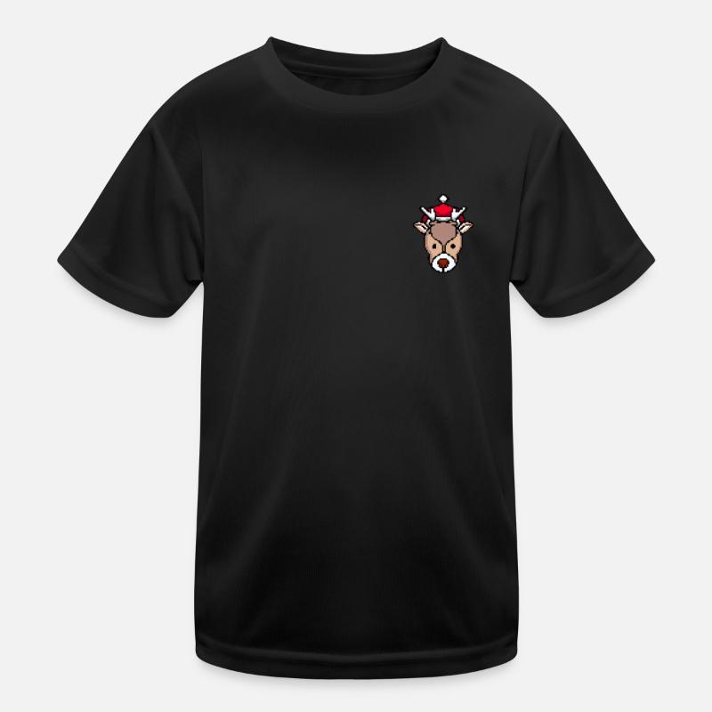 Deer pixelated Christmas - Funny deer Kids Functional T-Shirt