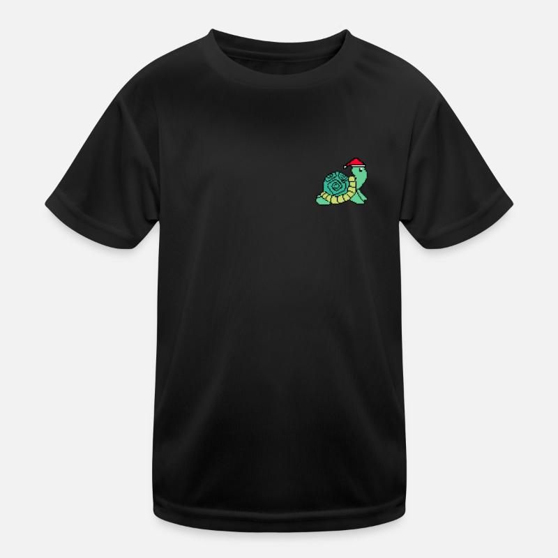 Noël de tortue pixélisée - Drôle T-shirt sport Enfant