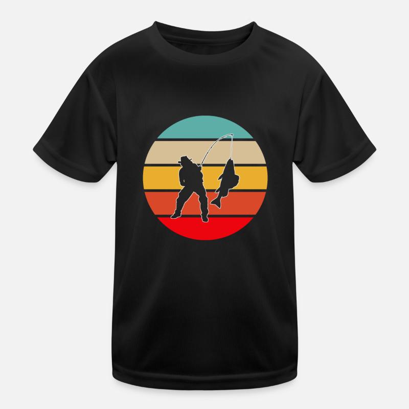 Angeln Retro Kinder Funktions-T-Shirt