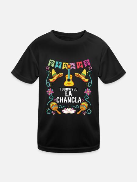 I Survived La Chancla Mexican Slippers Sandals - Kinder Funktions-T-Shirt - Schwarz - Vorne