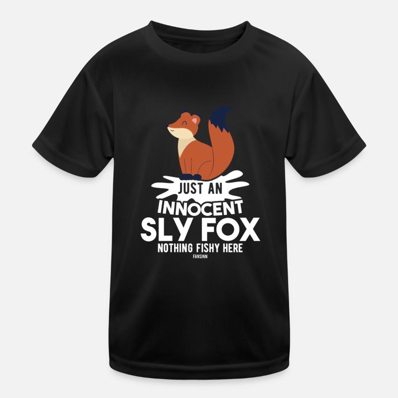 Fuchs - Kinder Funktions-T-Shirt - Schwarz