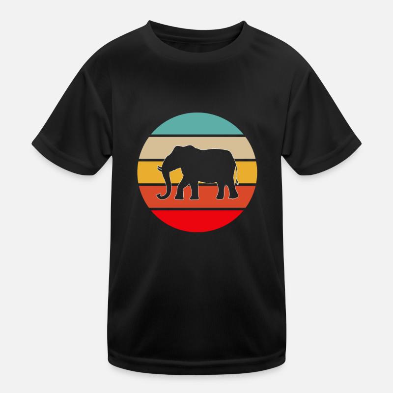 Elefant Retro Kinder Funktions-T-Shirt