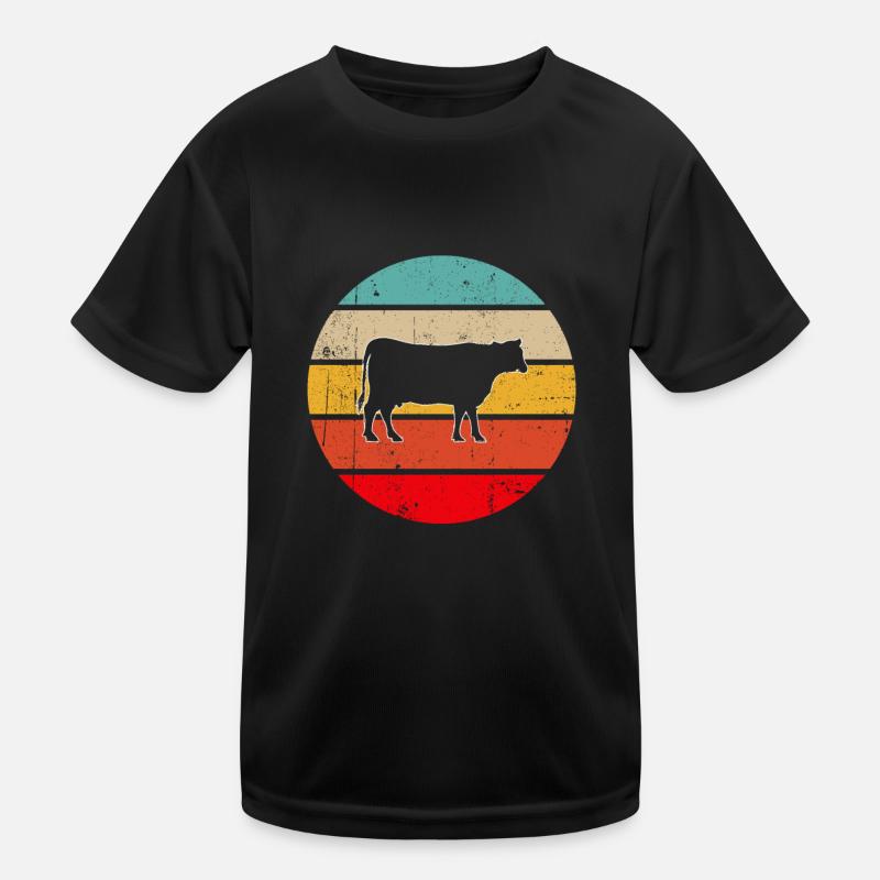 Cow Beef Retro Kids Functional T-Shirt
