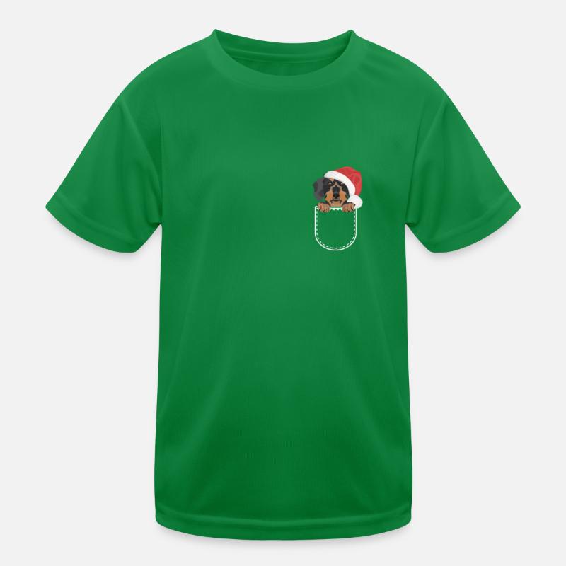 Teckel à poil dur Joyeux Noël T-shirt sport Enfant