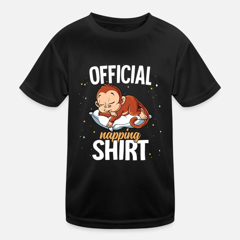 Schlafender Affe Offizielles Nickerchen - Kinder Funktions-T-Shirt - Schwarz