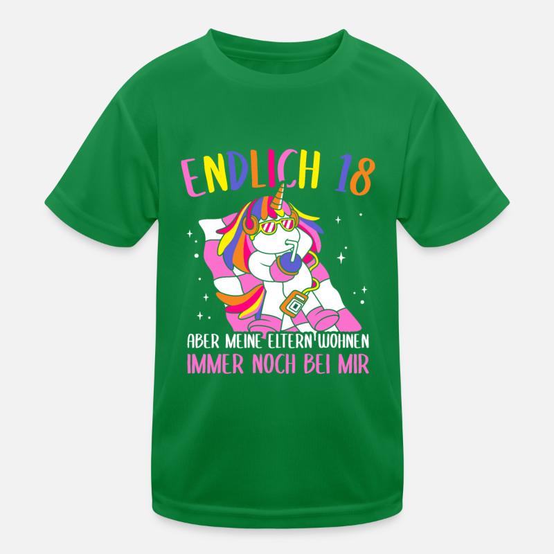 Endlich 18 Geburtstag Feiern Geschenkidee Geburtst Kinder Funktions-T-Shirt