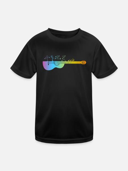 Drôle de guitariste dansant Sticky Figure Guitaris - T-shirt sport Enfant - noir - Devant