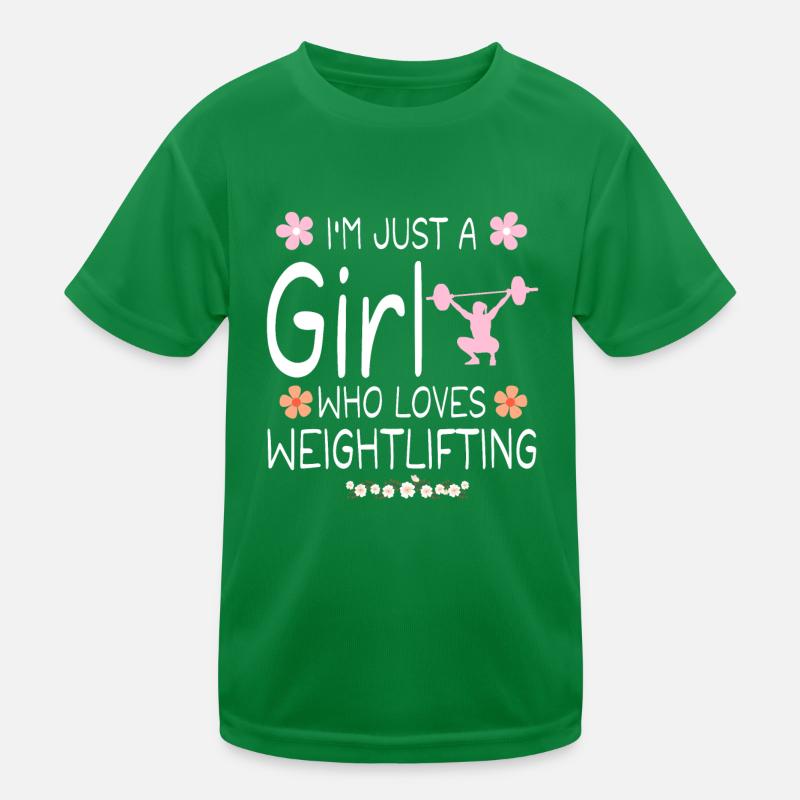 Ich bin nur ein Mädchen, das Gewichtheben liebt Kinder Funktions-T-Shirt
