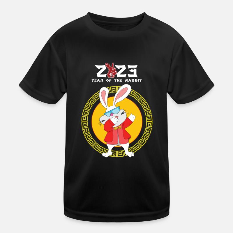 Happy Chinese New Year Dab Rabbit 2023 New Year Kids Functional T-Shirt