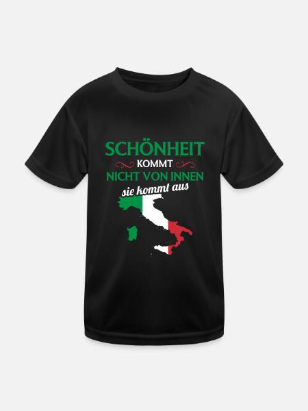Nationalität Sportmannschaft Fan Italien - Kinder Funktions-T-Shirt - Schwarz - Vorne
