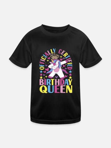Unicorn Birthday - Kids Functional T-Shirt - black - Front