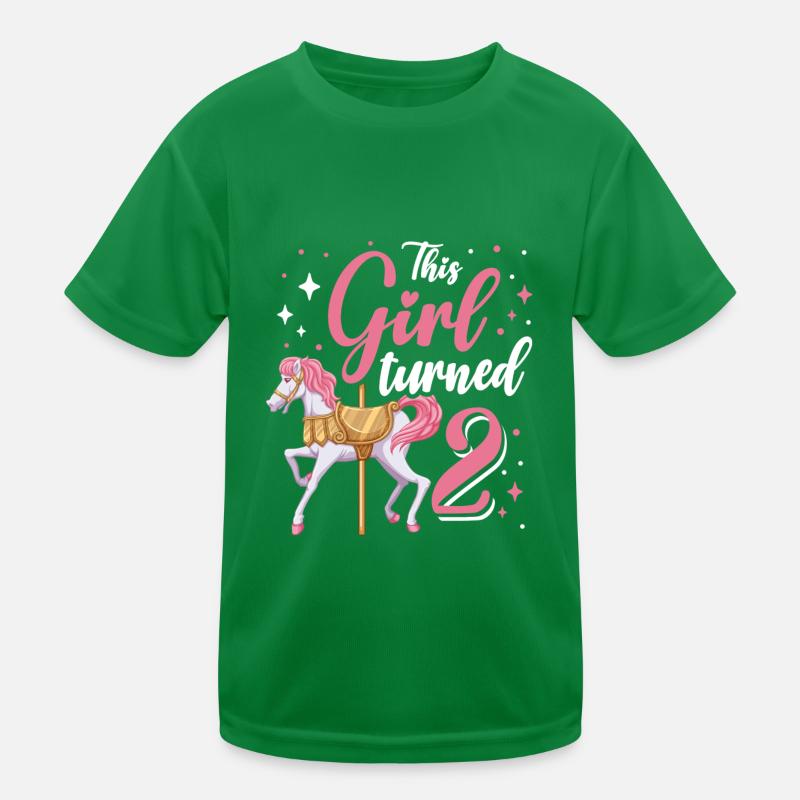 Karussell-geburtstagsfeier Dieses Mädchen Wurde 2 Kinder Funktions-T-Shirt