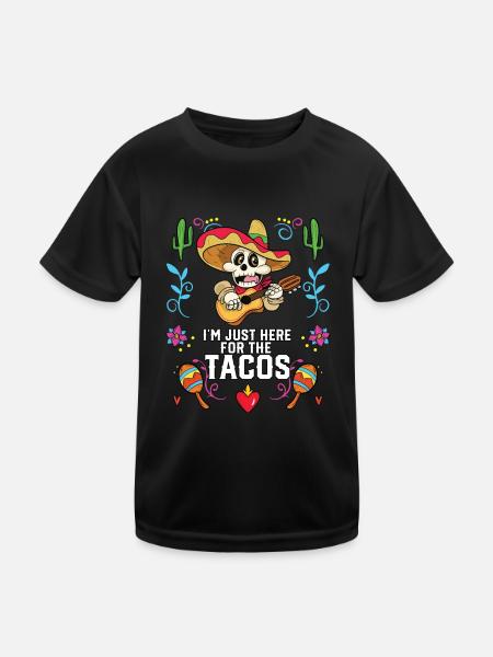 I'm Just Here For The Nachos Mexican Food Nacho - Kinder Funktions-T-Shirt - Schwarz