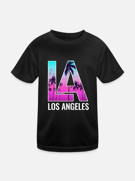 Los Angeles La Kalifornien Geschenk - Kinder Funktions-T-Shirt - Schwarz - Vorne