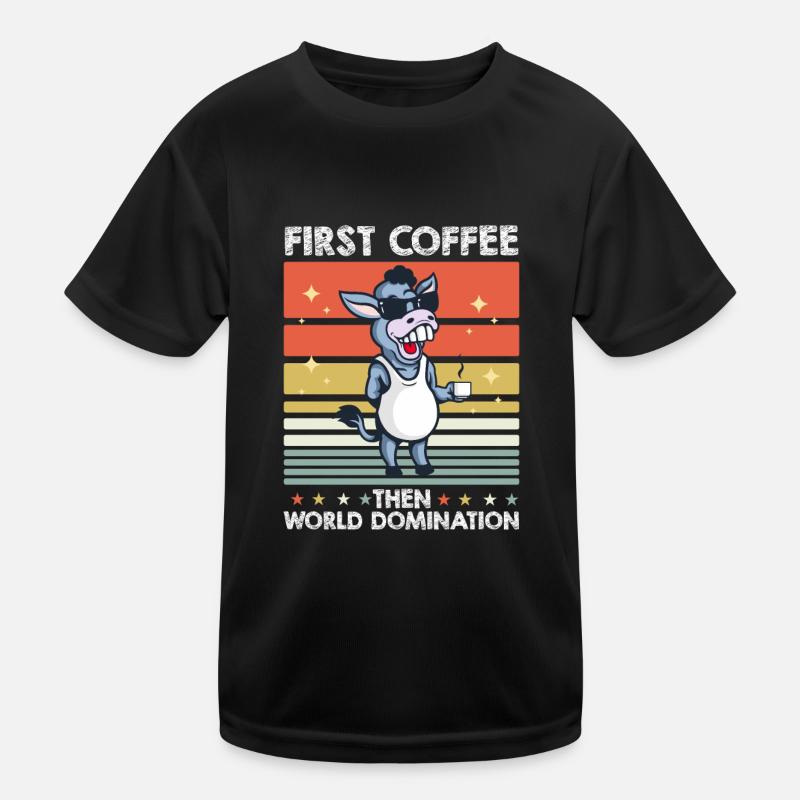 Muli Esel Sonnenbrille Kaffee Kinder Funktions-T-Shirt