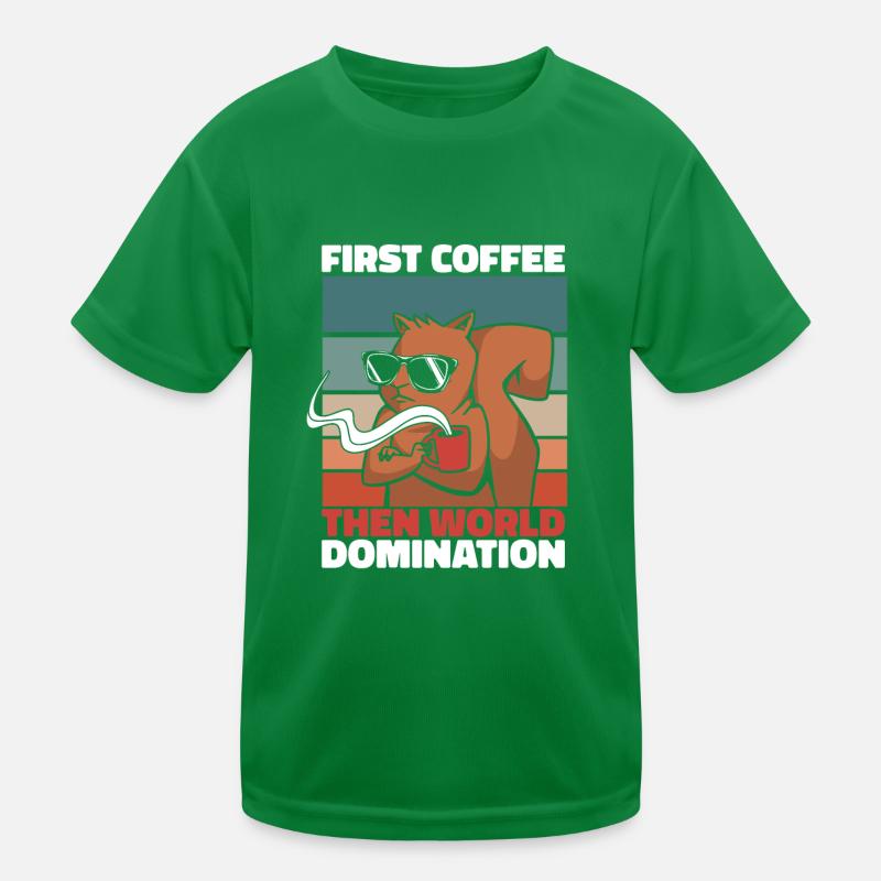 Eichhörnchen Kaffee Sonnenbrille Kinder Funktions-T-Shirt