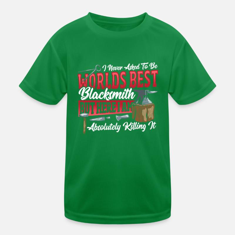 Worlds Best Blacksmith Blacksmithing Kids Functional T-Shirt