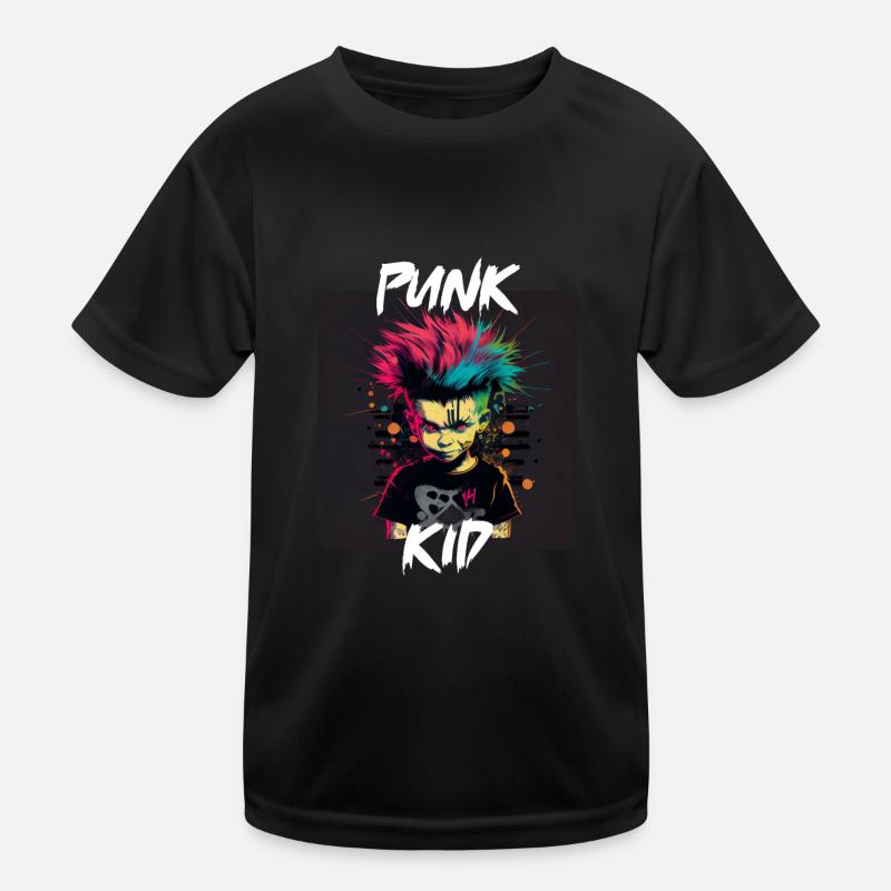 Graffiti Style - Cool Punk Kid 6 Kids Functional T-Shirt