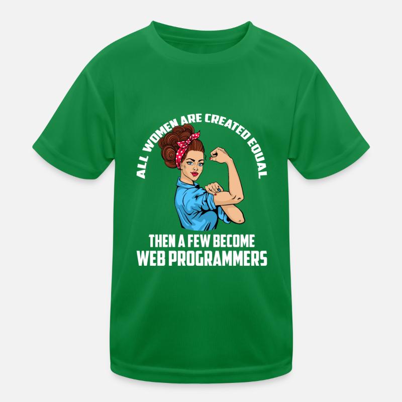 Developer Coder Programmer Female Kids Functional T-Shirt