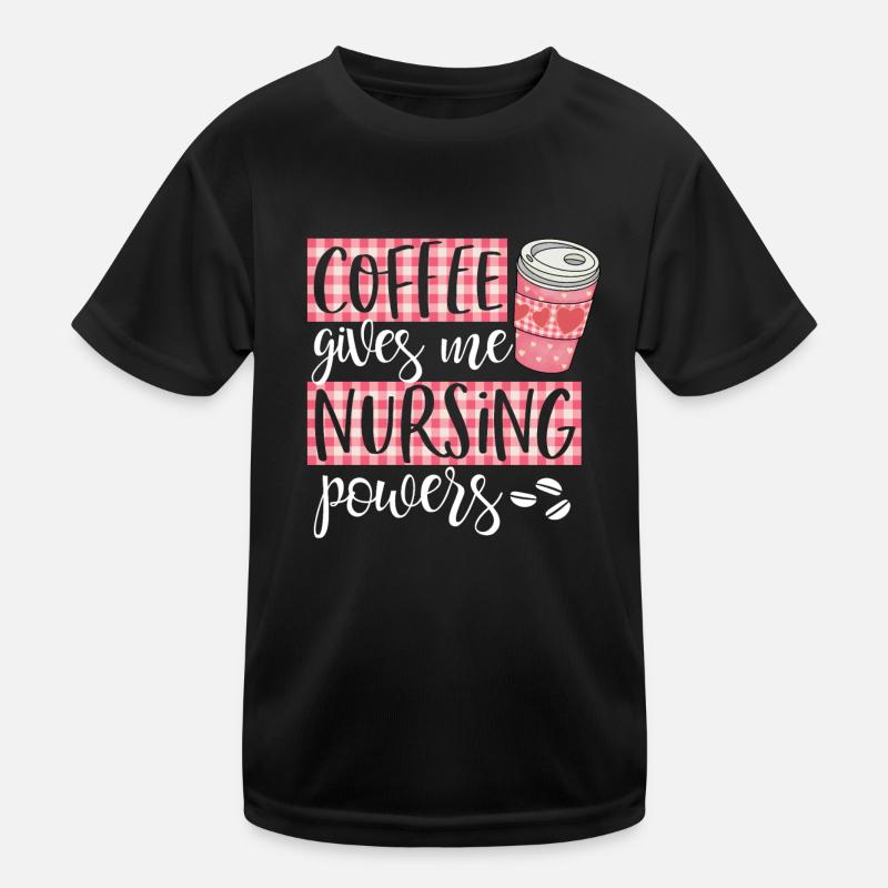 Kaffee gibt mir stillende Kräfte Süßer lustiger Kaffee Kinder Funktions-T-Shirt