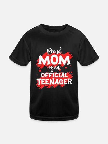 Fière maman d’un adolescent officiel pour ses 13 ans - T-shirt sport Enfant - noir - Devant