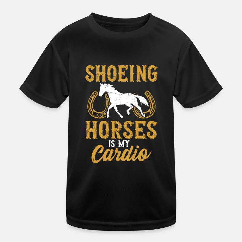 Schuhpferde ist mein Cardio Kinder Funktions-T-Shirt